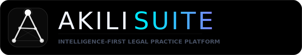 Akili Suite wordmark on dark background
